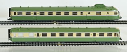 ROCO, RGP SNCF railcar with trailer, green...