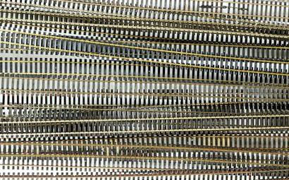Large lot of Ho rails, straight, approx....