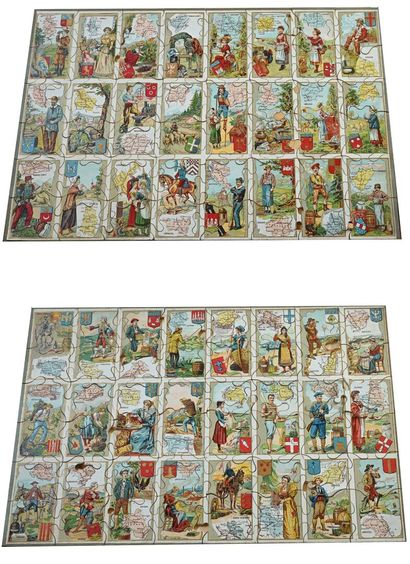 Puzzles début du XXème illustrant les différentes...