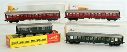 LILIPUT, FLEISCHMANN, 4 passenger cars, complete...