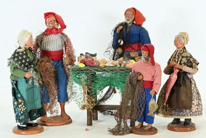 Santons de Provence corps et tête en terre...
