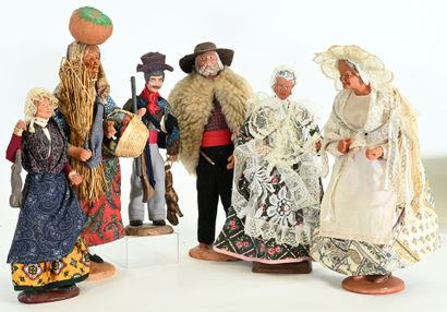 Santons de Provence corps et tête en terre...