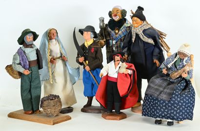 Santons de Provence corps et tête en terre...