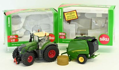 SIKU, 1/32, 2 metal and plastic farm implements,...