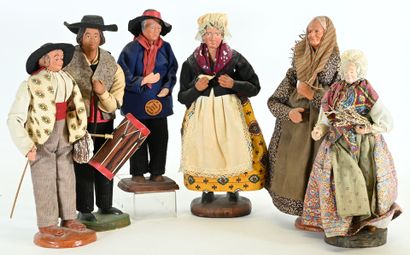 Santons de Provence corps et tête en terre...