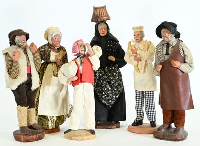 Santons de Provence corps et tête en terre...