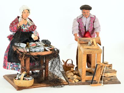 Santons de Provence corps et tête en terre...