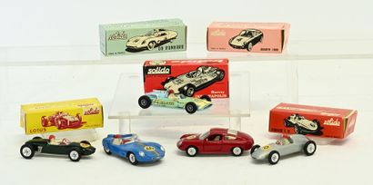 SOLIDO, 5 racing cars, near new condition,...