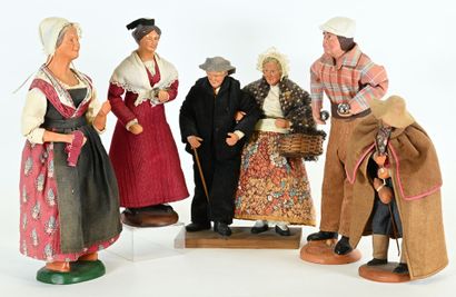 Santons de Provence corps et tête en terre...