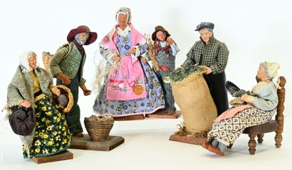 Santons de Provence corps et tête en terre...