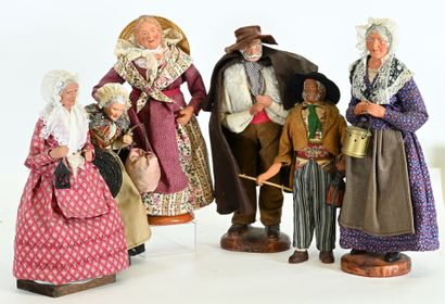 Santons de Provence corps et tête en terre...