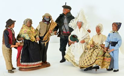 Santons de Provence corps et tête en terre...