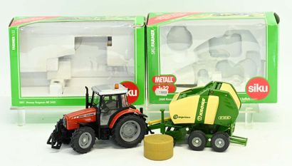 SIKU, 1/32, 2 metal and plastic farm implements,...