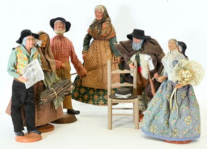 Santons de Provence corps et tête en terre...