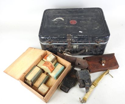 French sailor's metal suitcase containing...