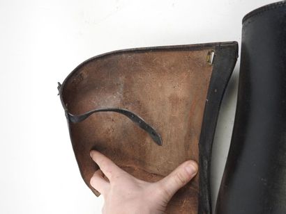 FRANCE, 1st WW.
Pair of black leather Officer's...