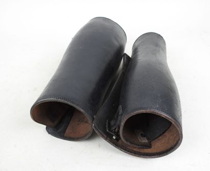 FRANCE, 1st WW.
Pair of black leather Officer's...