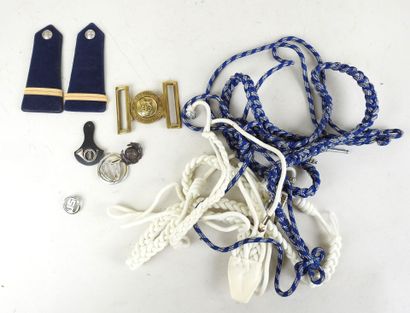 Lot of two furs and small military insignia...