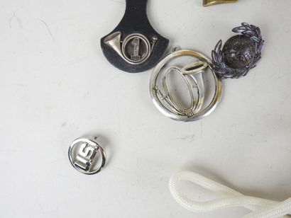 Lot of two furs and small military insignia...