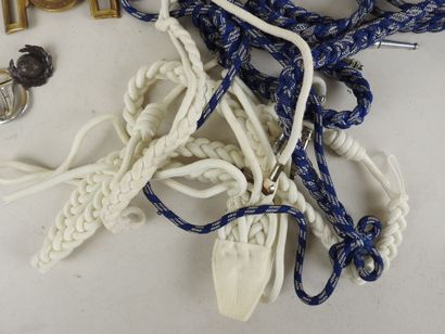 Lot of two furs and small military insignia...