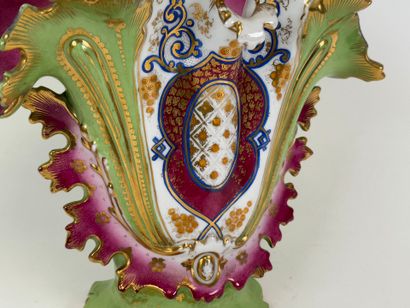 Large polychrome and gold porcelain bridal...