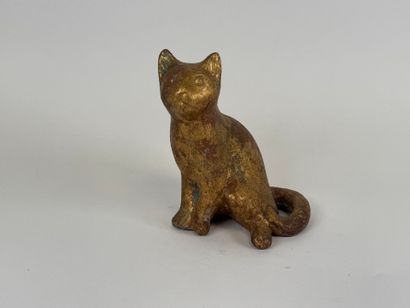 Terracotta subject with gilded patina depicting...