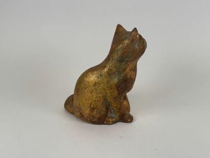 Terracotta subject with gilded patina depicting...