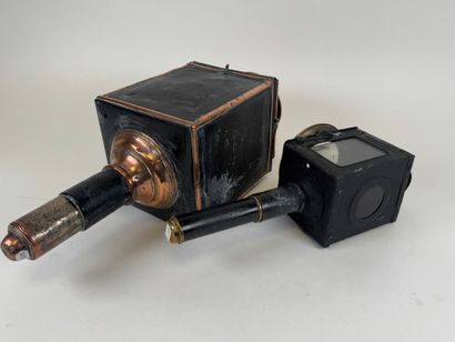 Two copper, brass and metal carriage lanterns.
48...