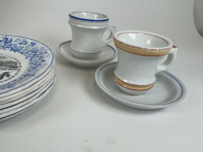 Polychrome earthenware lot including:
- Creil...