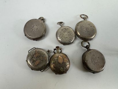 Lot of six silver collar watches.
(small...