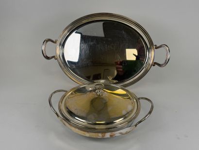 Silver-plated metal lot including :
- an...
