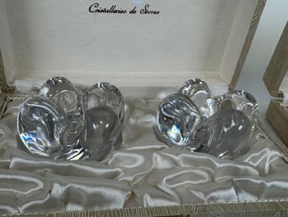 SEVRES, France.
Three pairs of crystal candlesticks.
4...