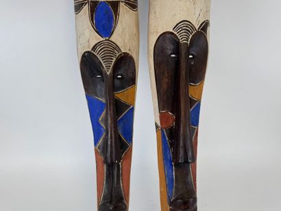FANG, GABON, XXe.
Deux grands masques en...