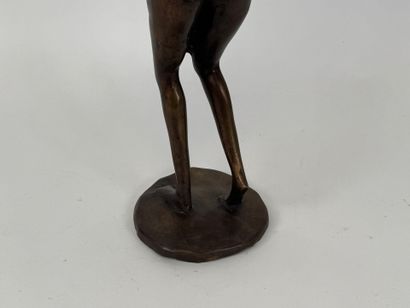 Afrique, XXe.
Grand sujet en bronze patiné...