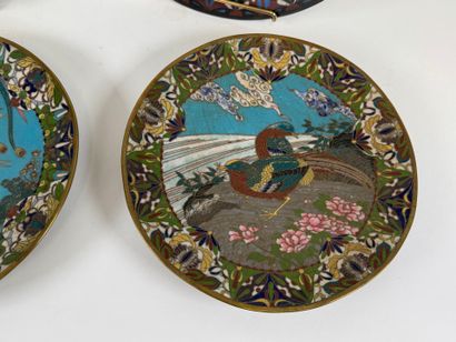 JAPAN, circa 1900.
Four circular dishes in...