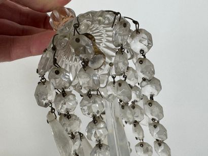 Pair of crystal and glass girandoles, with...