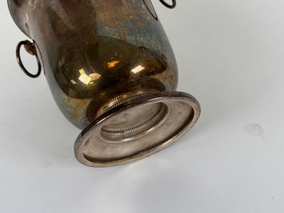 Champagne bucket with two silver-plated metal...