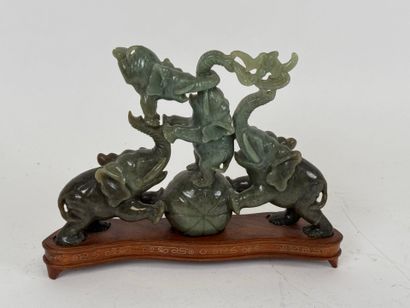 ASIA, 20th century.
Elephants and ball.
Subject...