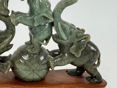 ASIA, 20th century.
Elephants and ball.
Subject...