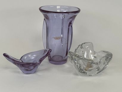 Two free-form crystal and glass voids and...