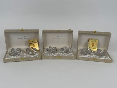 SEVRES, France.
Three pairs of crystal candlesticks.
4...