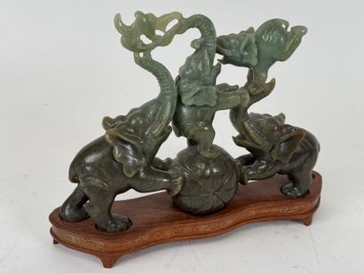 ASIA, 20th century.
Elephants and ball.
Subject...
