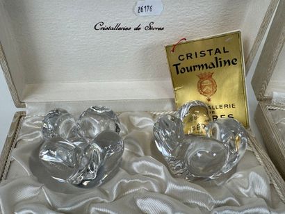 SEVRES, France.
Three pairs of crystal candlesticks.
4...