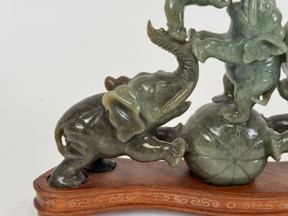 ASIA, 20th century.
Elephants and ball.
Subject...