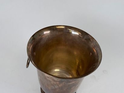 Champagne bucket with two silver-plated metal...