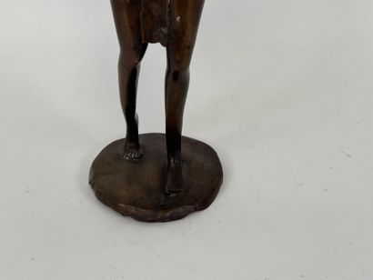 Afrique, XXe.
Grand sujet en bronze patiné...