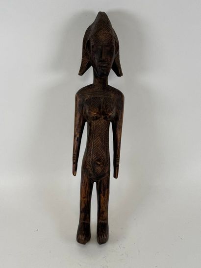 BAMBARA, MALI, XXe.
Grand personnage en bois...