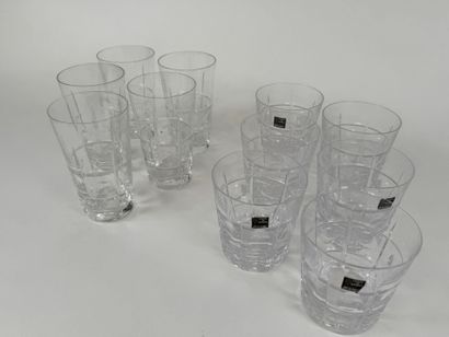 SEVRES.
Set of 5 orangeade glasses and 6...