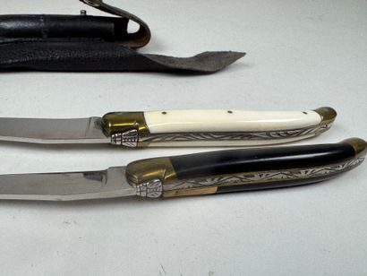 LAGUIOLE.
Two knives in wood and ivory.
L....