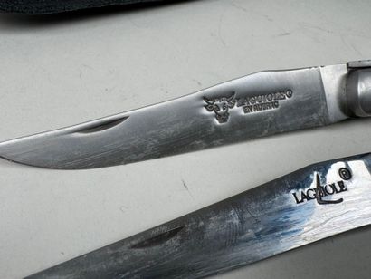LAGUIOLE.
Two folding knives in wood and...
